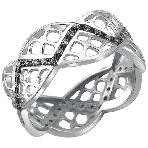 фото Эстет кольцо с 48 фианитами из чернёного серебра 01к1510491чр, размер 17.5