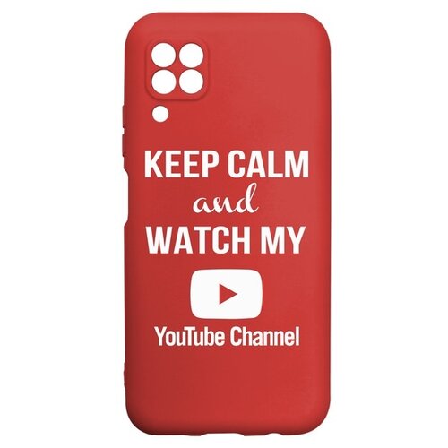 фото Чехол-накладка krutoff silicone case youtube для huawei p40 lite красный krutoff group