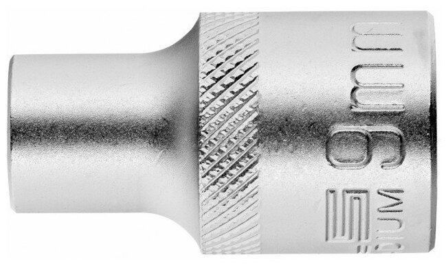 Головка торцевая Stels 9 мм, 12-гранная, CrV, под квадрат 1/2", хромированная 13649