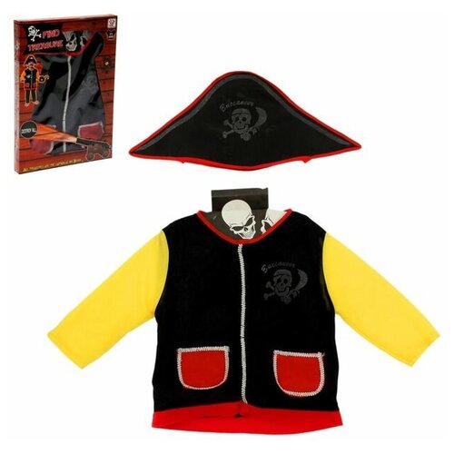 фото Набор пирата: жилет, шляпа, наглазник, крюк, подзорная труба 1822653 сима-ленд