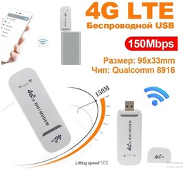 Модем роутер 4G LTE / USB модем, с раздачей интернета на любые устройства, 150Мбит, вставь сим карту и пользуйся