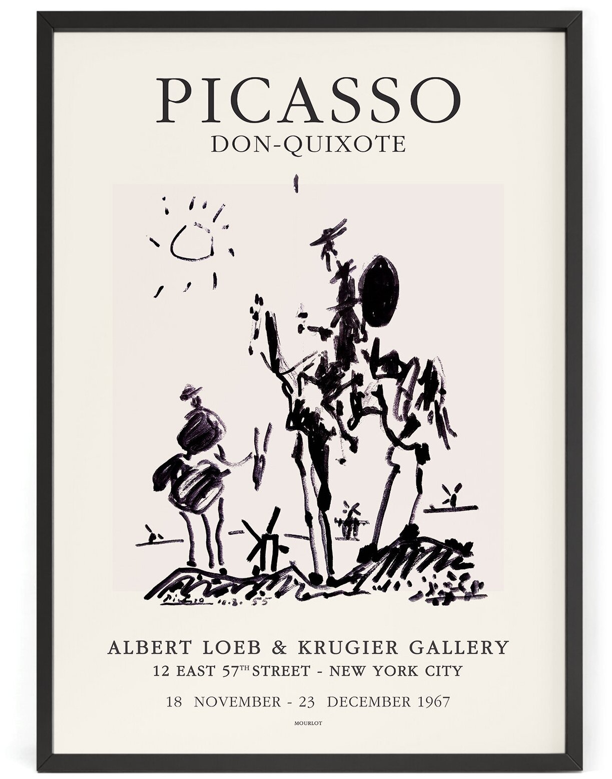 Мид-сенчури плакат на стену Пабло Пикассо (Picasso) - Дон Кихот (Don Quixote) 70 x 50 см в тубусе