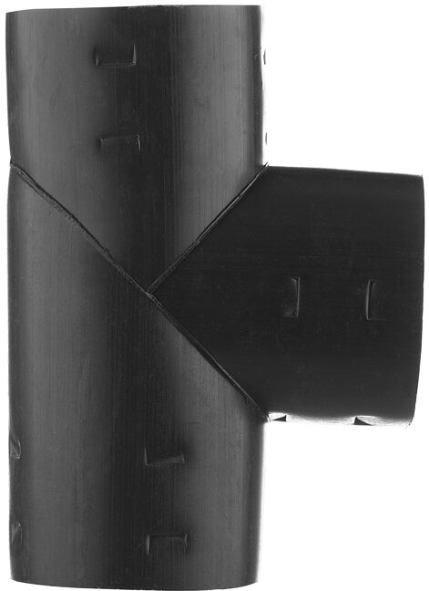 Тройник для дренажных труб диаметр 110 мм, полипропилен, черный — фото 1