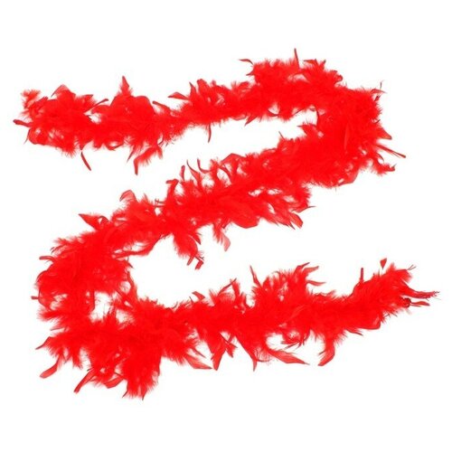 фото Карнавальный шарф перо 1,8 метра 30 грамм, цвет красный 1216255 сима-ленд