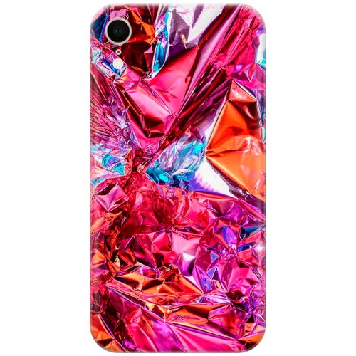 фото Re:pa накладка transparent для apple iphone xr с принтом "розовая фольга"