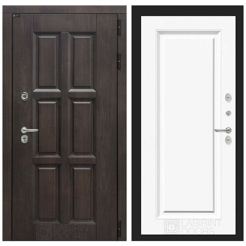 Входная дверь уличная для дома с терморазрывом LONDON с внутренней белой панелью 27 эмаль RAL 9003, размер по коробке 960х2050, правая