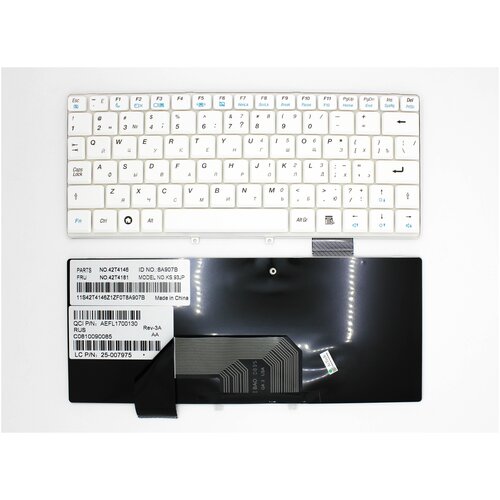клавиатура для ноутбука lenovo ideapad y570 y570a series плоский enter черная без рамки y570 ru mp 10k5 Клавиатура для ноутбука Lenovo S9 S10 белая p/n: 25-008151, 25008151, AEQA1ST7011, 25-007975