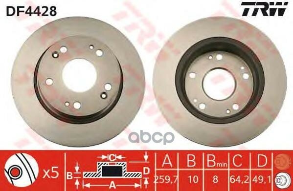 Тормозной Диск TRW арт. DF4428