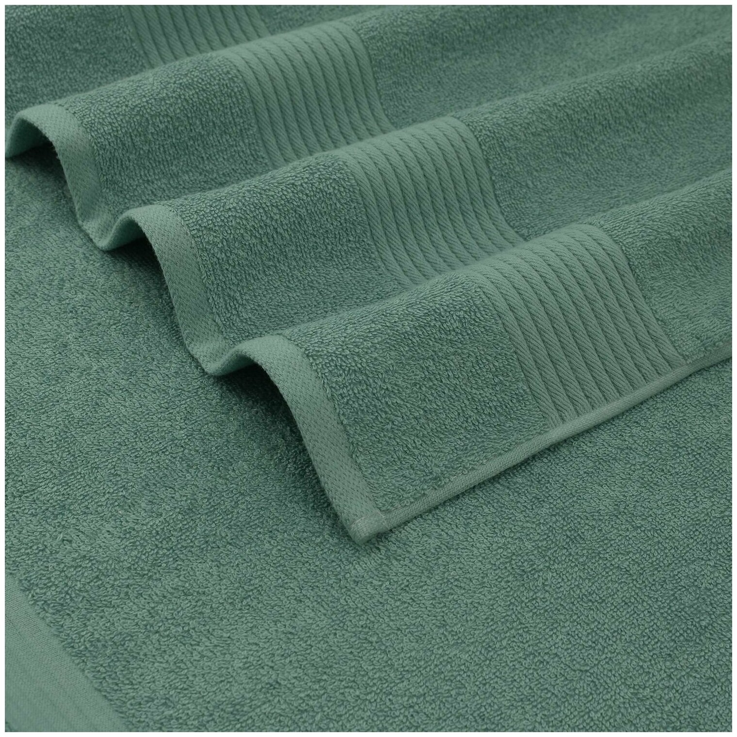 Махровое полотенце для рук и лица 50*80 см, полотенце для ванной Нуар 1 шт, оливковый, 100% хлопок, плотность 360 гр - фотография № 2