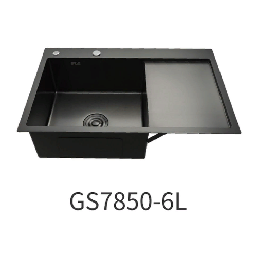Врезная мойка для кухни Gappo нержавеющая сталь (GS7850-6L) цвет черный