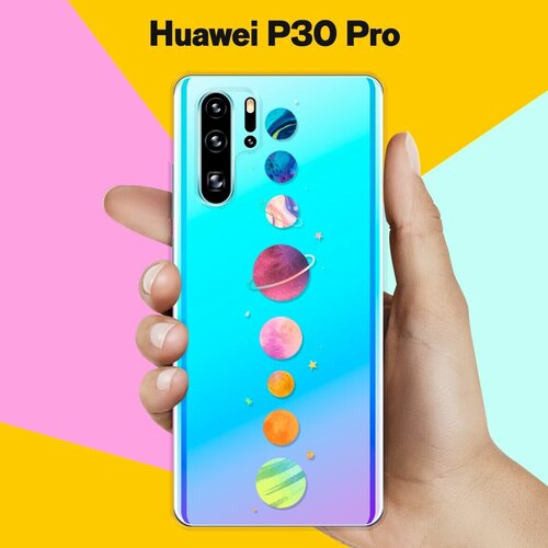 Силиконовый чехол Планеты на Huawei P30 Pro матовый soft touch силиконовый чехол на huawei p30 pro хуавей п30 про с 3d принтом rat w черный