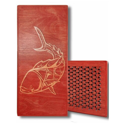 фото Доска садху с динамическими гвоздями, рыба - 106 шаг 10мм красная goodwood