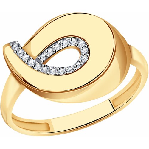 фото Золотое кольцо золотые узоры 04-51-0699-00 с цирконием diamant-online