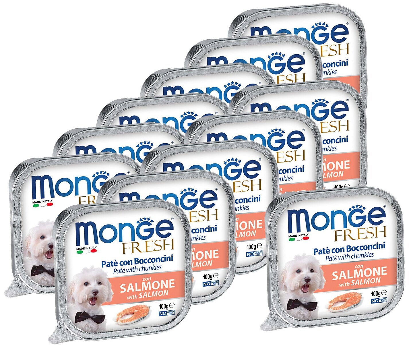     Monge Dog Fresh PATE e BOCCONCINI con SALMONE, , 12 .  100 