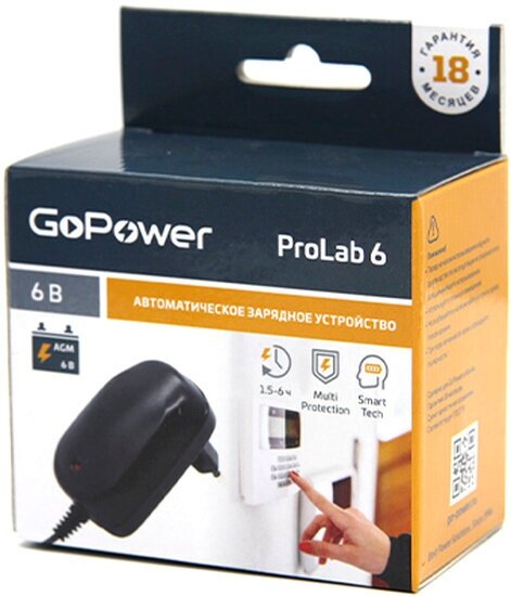 ЗУ для кислотных аккумуляторов GoPower ProLab 6 1000mA 00-00015354, 1шт.