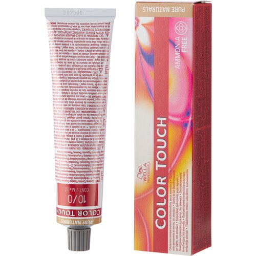 Wella Professionals Color Touch Pure Naturals крем-краска для волос, 10/0 яркий блонд, 60 мл wella professionals краска для волос color touch 9 0 яркий блондин 60 мл