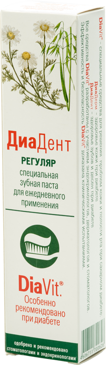 Зубная паста при диабете DiaDent ДиаДент Регуляр, 50 мл Аванта ОАО - фото №3