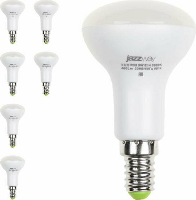 фото Светодиодная лампа JazzWay PLED ECO 5W эквивалент 40W 3000K 400Лм E14 для спотов R50