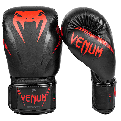 Боксерские перчатки Venum Impact Black/Red (8 унций) перчатки боксерские venum impact black black 16 унций