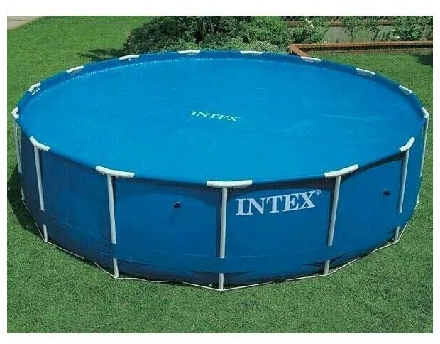 Тент 549 см, круглый, для всех типов бассейнов, ускоренный нагрев воды, Intex, 29025/28015 - фотография № 3