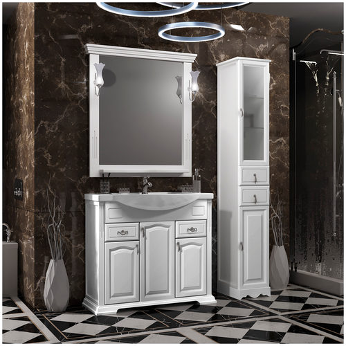 фото Мебель для ванной opadiris риспекто 95 (тумба с раковиной + зеркало)