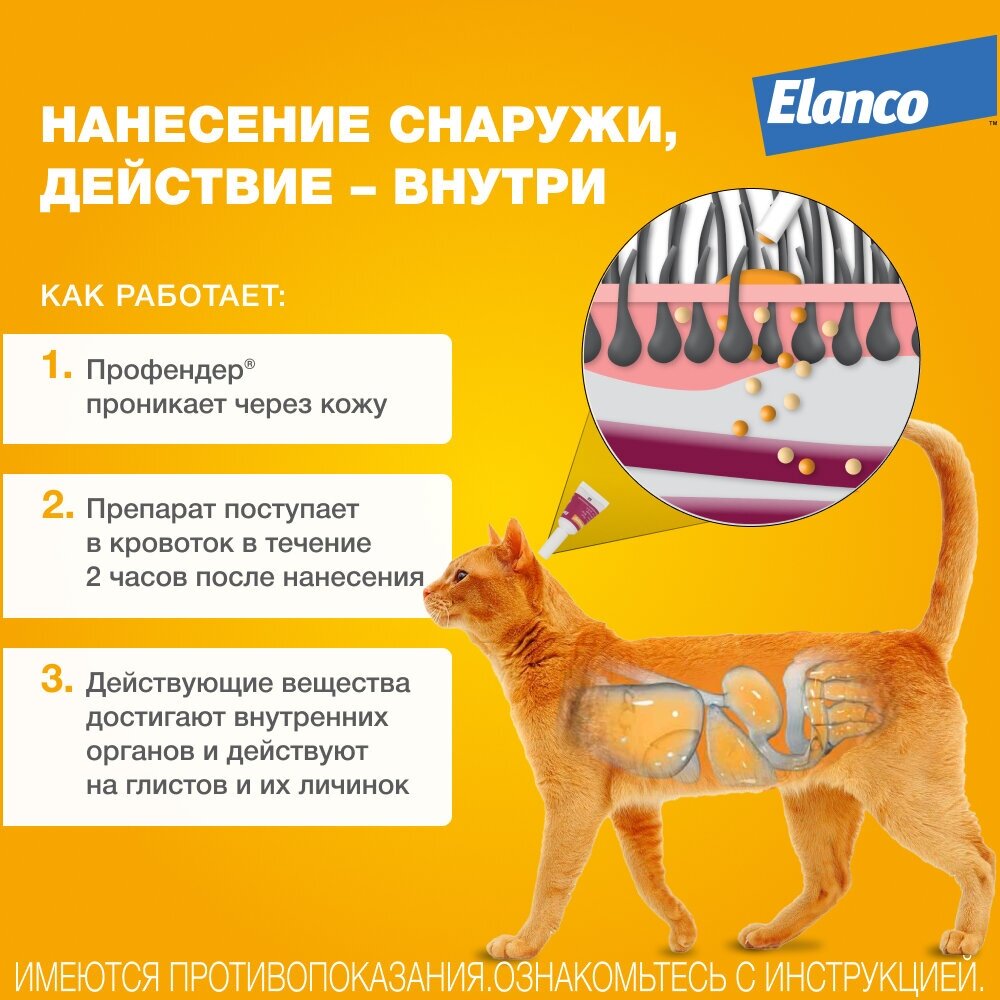 Bayer Profender Spot-on капли от глистов для кошек 0,5-2,5 кг (2 пипетки) - фото №8