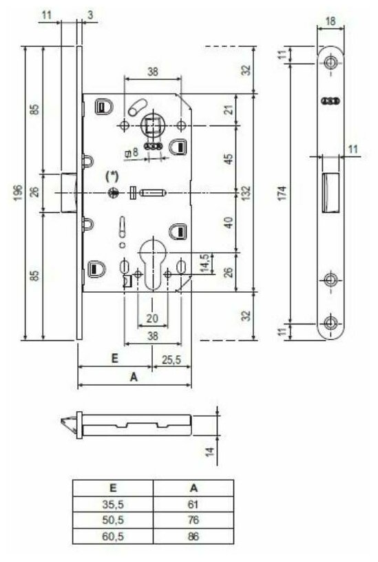 Замок AGB (АГБ) B01102.50.03.567 межкомнатный под фиксатор WC (латунь) MEDIANA EVOLUTION с ответной планкой - фотография № 4