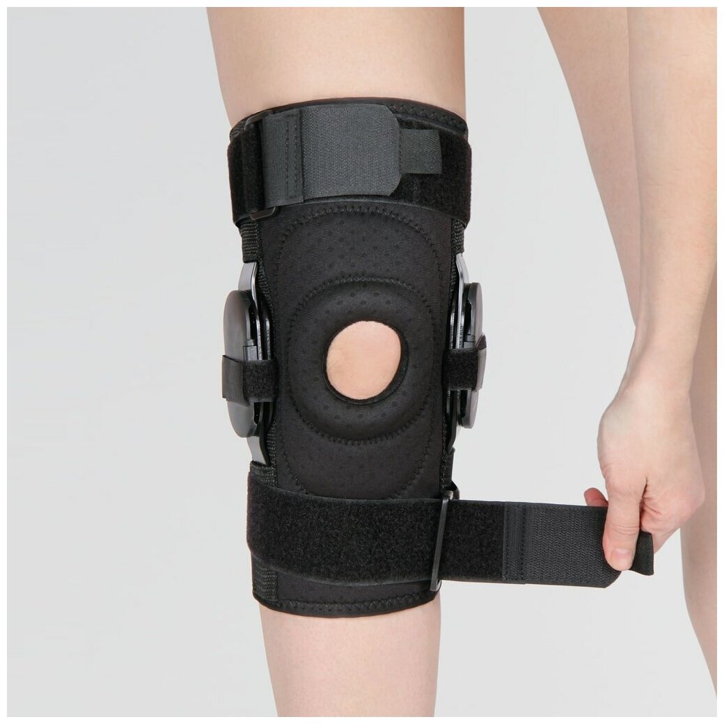 Ортез на коленный сустав Ttoman KS-RPA разъемный с регулятором угла сгибания, Размер XL, Черный