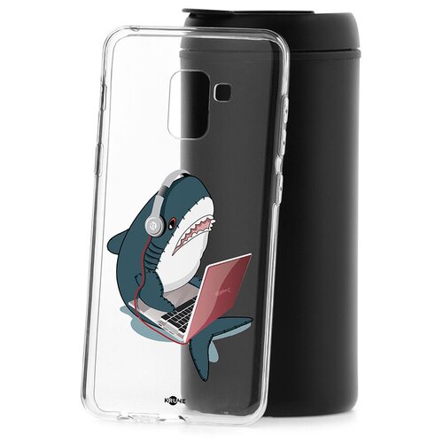 фото Чехол на самсунг а8 2018 kruche print акула кruче