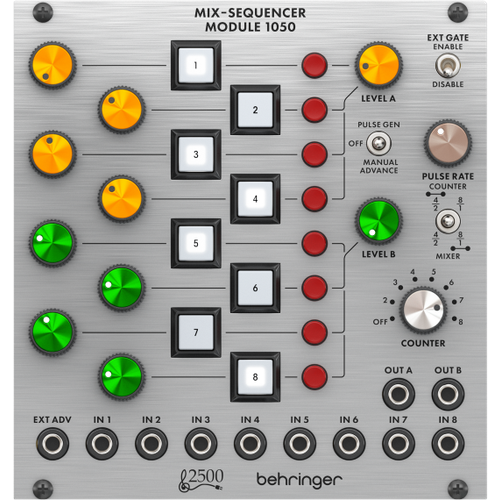 BEHRINGER MIX-SEQUENCER MODULE 1050 8-канальный модуль секвенсор/микшер синтезаторы behringer 182 sequencer