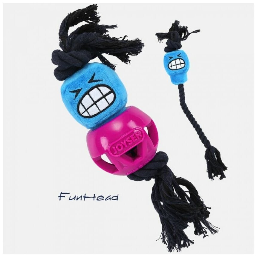 Cageball Funhead Jack с резиновым мячом и пищалкой M розовый, 37см Joyser - фото №2