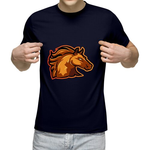 фото Мужская футболка «лошадь маскот» (2xl, красный) us basic