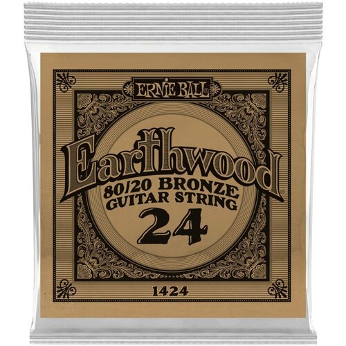 Струна одиночная для акустической гитары ERNIE BALL 1424 Earthwood 80/20 .024