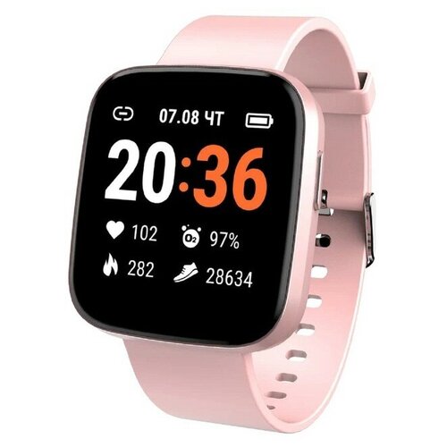 Фитнес-браслет Geozon Marathon G-SM19PNK 14 пульсометр пульсоксиметр 230мАч розовый 431400₽