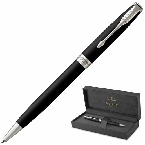 Ручка шариковая PARKER Sonnet Core Matt Black CT, корпус черный матовый лак, палладиевые детали, черная, 1931524
