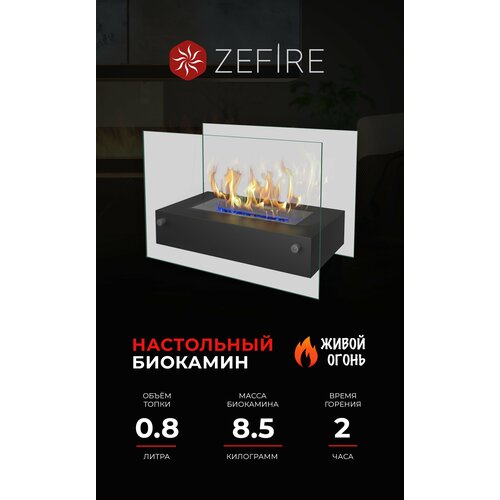 Биокамин Zefire Iceberg 40 см 28 см 25.4 см черный..