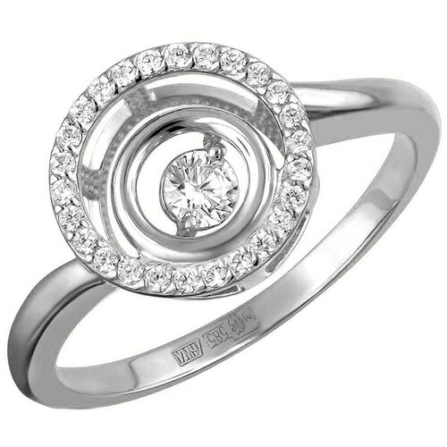 фото Эстет кольцо с 27 фианитами из белого золота 01к1211863, размер 18.5