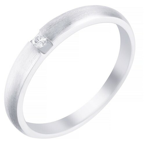 фото Jv кольцо из белого золота 585 пробы с бриллиантом aar-6645-ko-wg, размер 22.5