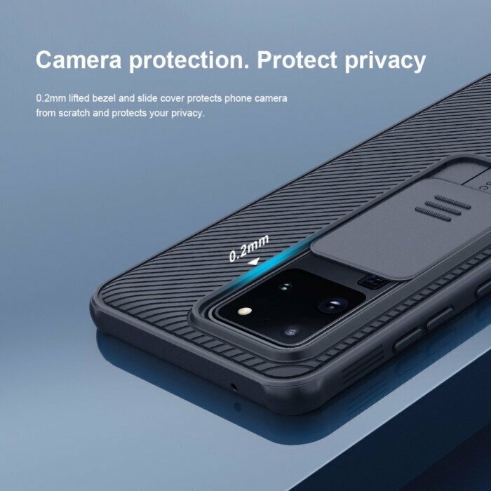 Чехол для Samsung S20 Ultra с защитой камеры Nillkin CamShield Case - Черный