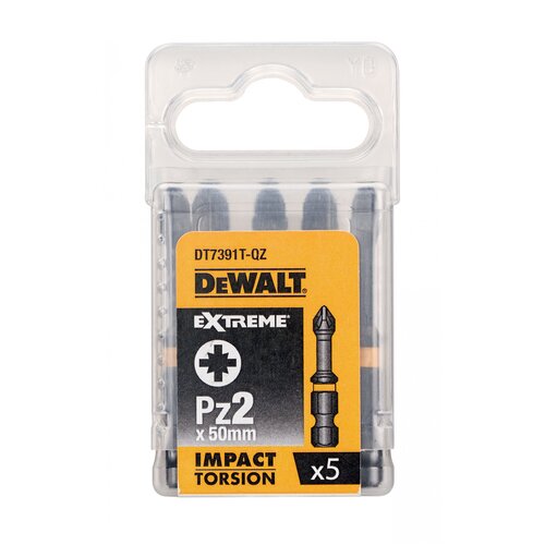 Биты ударные IMPACT Torsion Pz2, 50мм, 5шт. Dewalt DT7391T 15568498