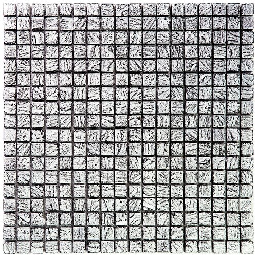 Мозаика Skalini FDC-9 из глянцево-матового (микс) мрамора размер 30х30 см чип 15x15 мм толщ. 10 мм площадь 0.09 м2 на сетке