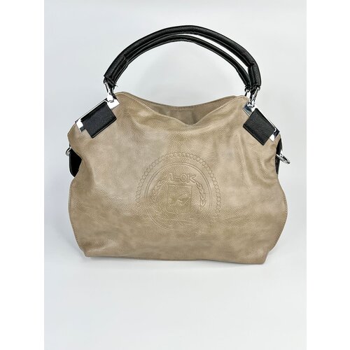 Сумка  торба  повседневная, искусственная кожа, вмещает А4, внутренний карман, регулируемый ремень, коричневый