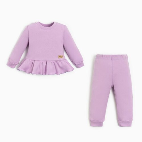 Комплект одежды  Minaku для девочек, брюки и джемпер, повседневный стиль, размер 74-80, фиолетовый