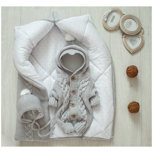 Вязаный комплект детский, 3 предмета, демисезонный