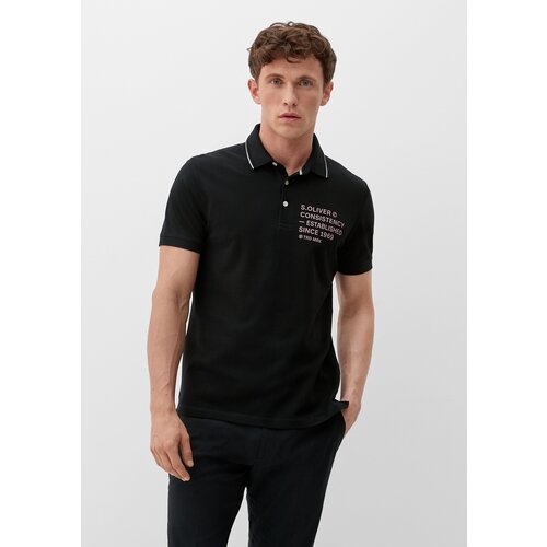 фото Поло s.oliver, хлопок, принт надписи, размер xl, розовый