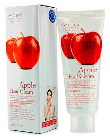 Восстанавливающий крем для рук 3W CLINIC Moisturizing Apple Hand Cream 100ml