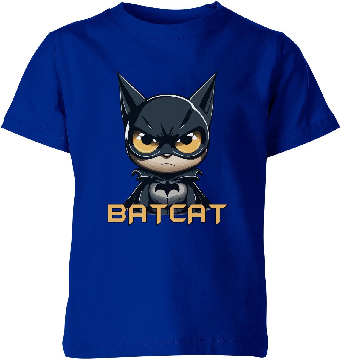 Детская футболка «Кот Бэтмен, Batman, cat, Batcat, комикс, DC» (116, синий) - фотография № 1