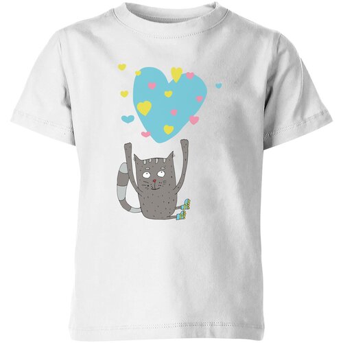 Футболка Us Basic, размер 8, белый сумка влюблённый кот с сердечками фиолетовый