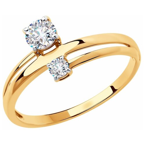 фото Sokolov кольцо из золота с фианитами 018484, размер 18.5