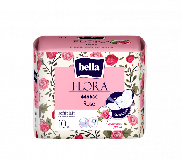 Bella Прокладки гигиенические Bella Flora Rose с ароматом Розы 10 шт